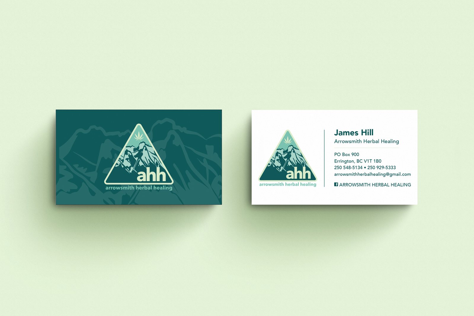 AHH business cards, front and back