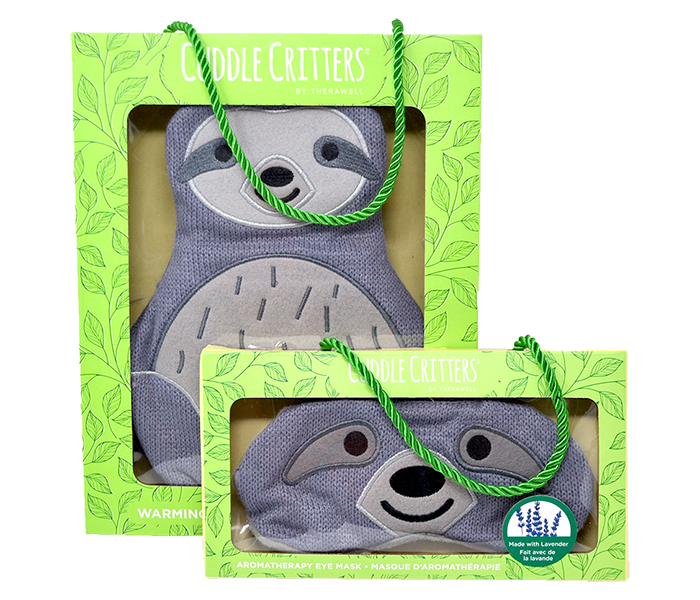 Sloth warming pack and sleep mask set