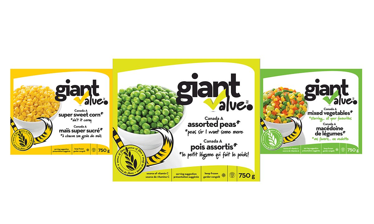Giant Tiger canned goods labels