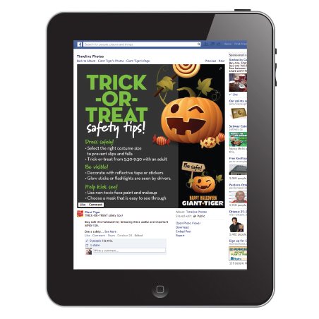 Digital ad on a tablet