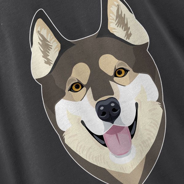 Illustrated husky from the Darcy's Dog Days logo